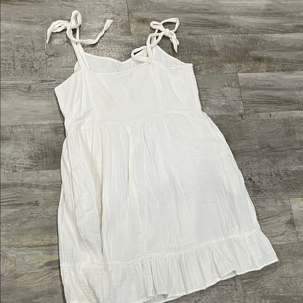 Old Navy dress sun white XL tall White Sleeveless Dress‎ with Ruffle Hem - Picture 8 of 9